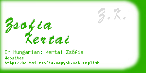 zsofia kertai business card
